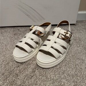Kenzie Rexton White Fisherman Sandals 7.5